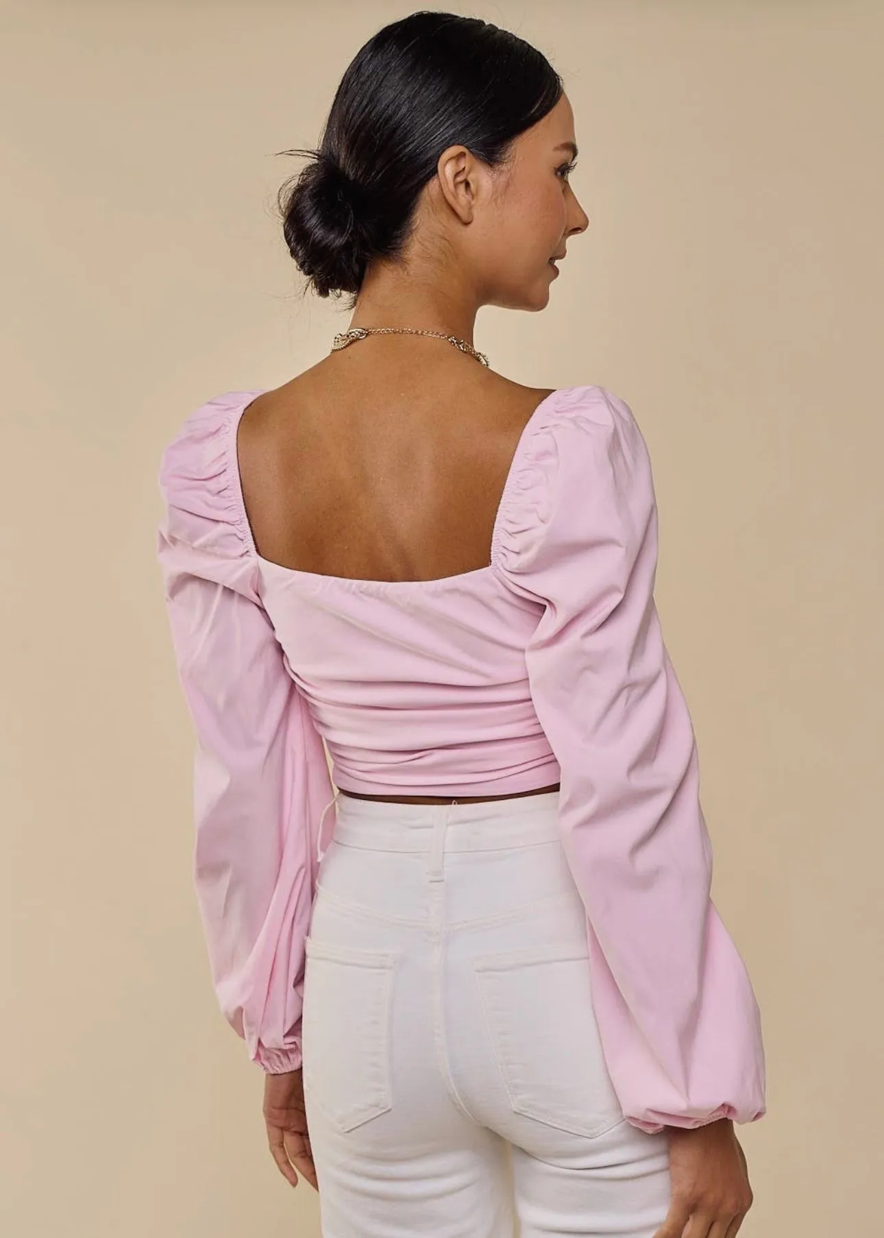 A Night of Romance Crop Top in Pink