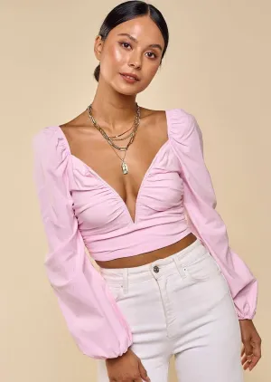 A Night of Romance Crop Top in Pink