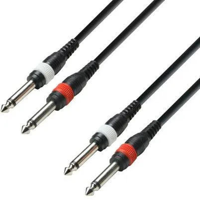 Adam Hall Cables 3 STAR TPP 0300 Twin Cable 2 Jack TS x 2 Jack TS 3m