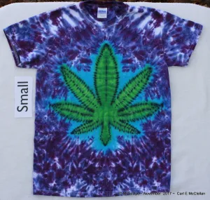 Adult Small Tie-Dye Pot Leaf tee