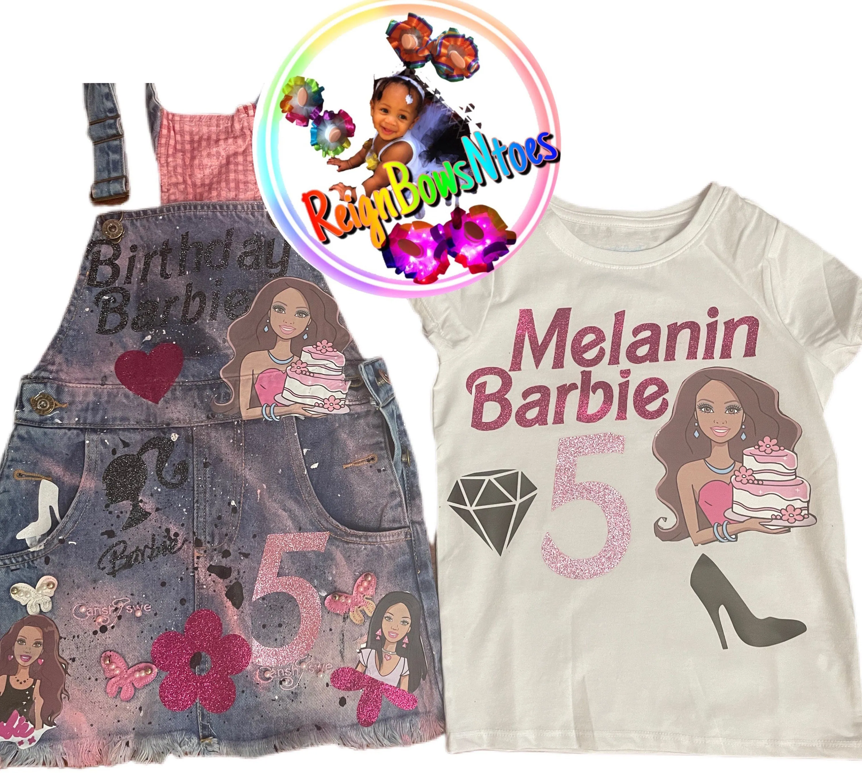 Barbie themed overall set