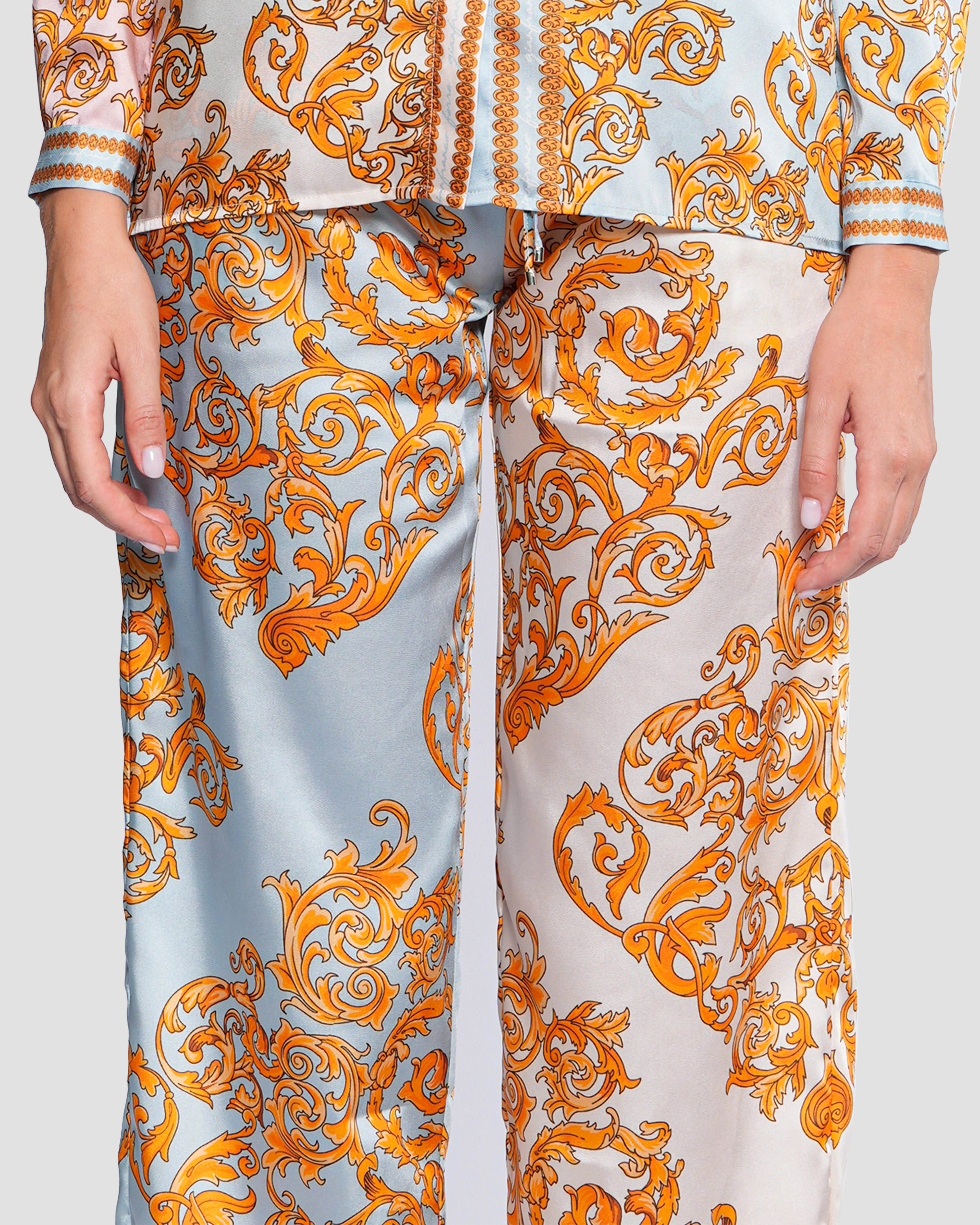 Baroque Motif  Wide-Leg Trouser