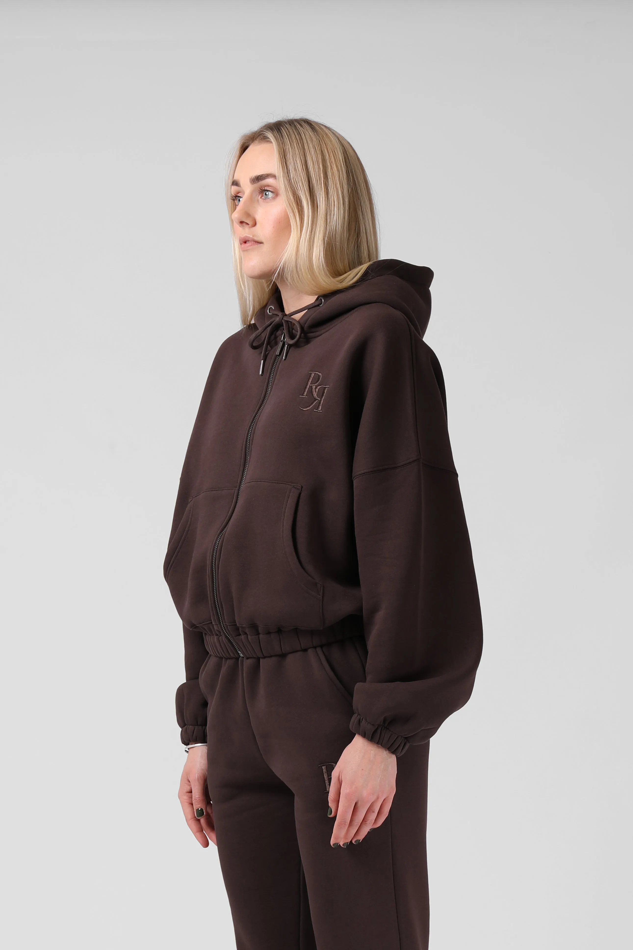 Binate Zip Thru Hood - Cocoa