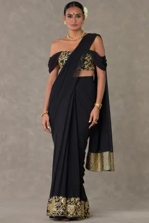 Black 'Neel- Kamal' Corset Saree