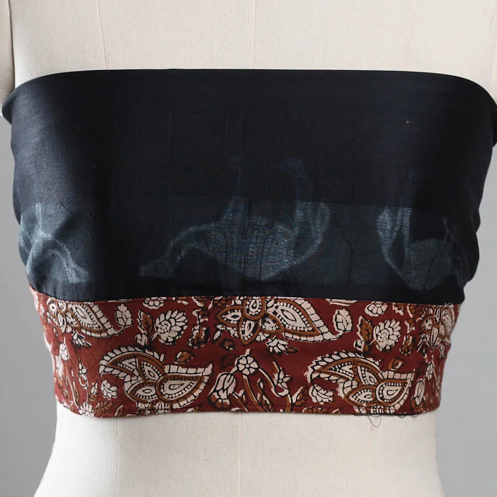 Black - Nui Shibori Chanderi Silk Blouse Piece 67