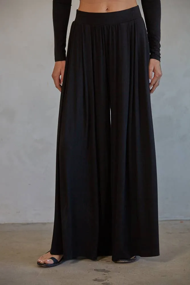 Black Spandex Wide Leg Pants