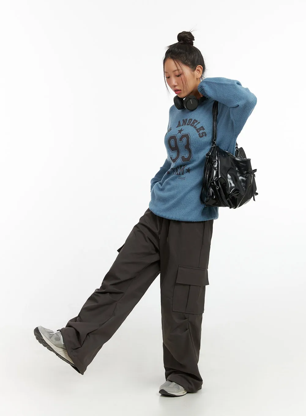 Cargo Pintuck Wide-Leg Pants IS402