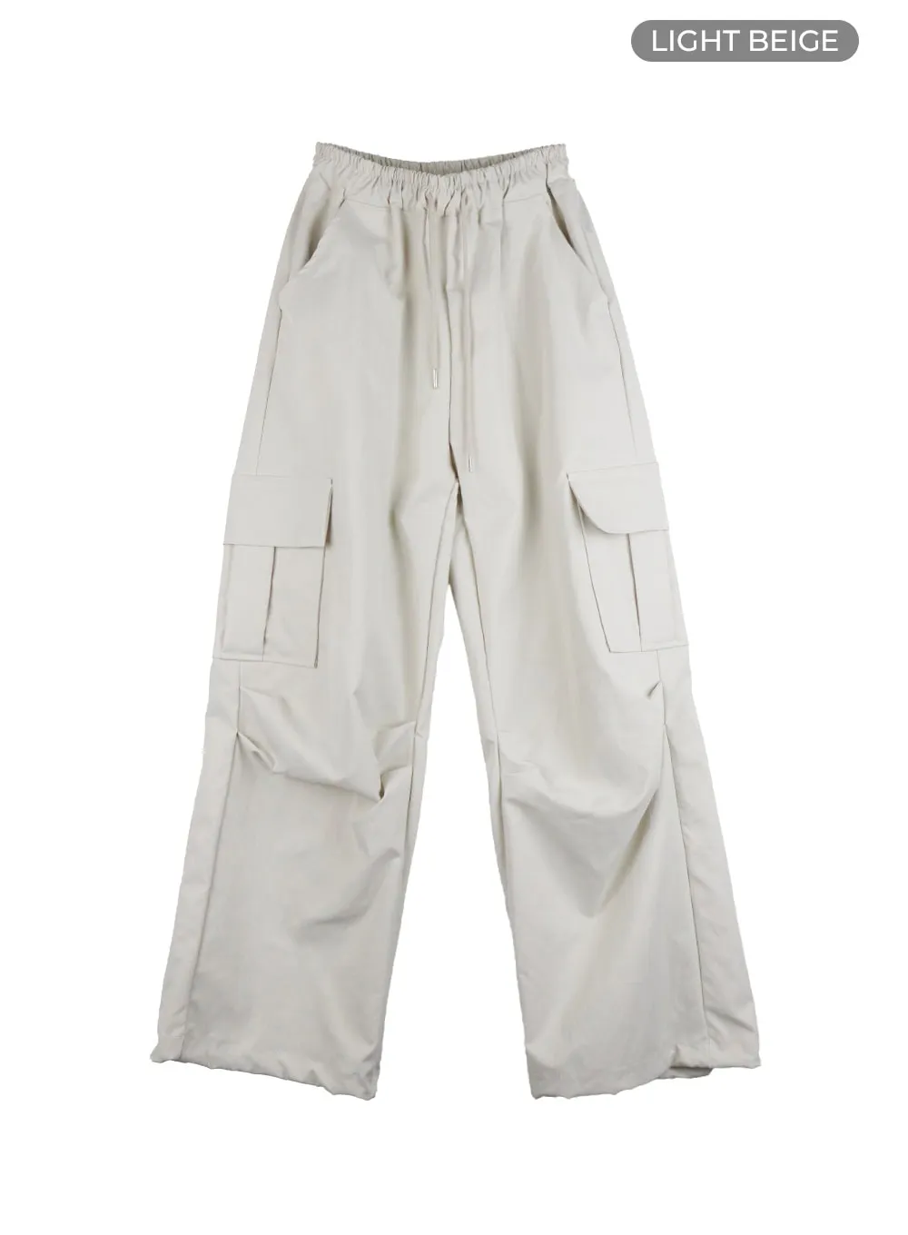 Cargo Pintuck Wide-Leg Pants IS402