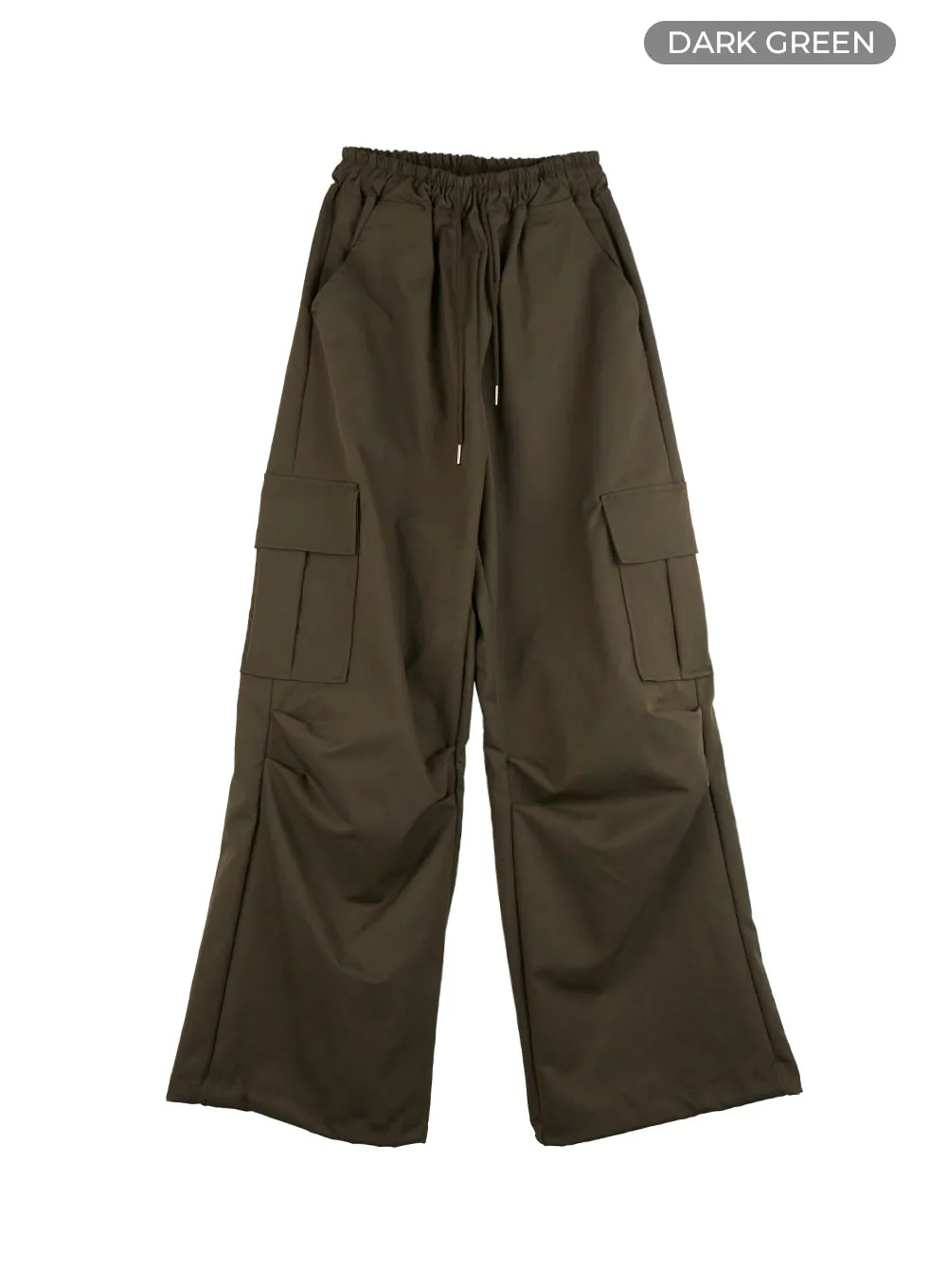 Cargo Pintuck Wide-Leg Pants IS402