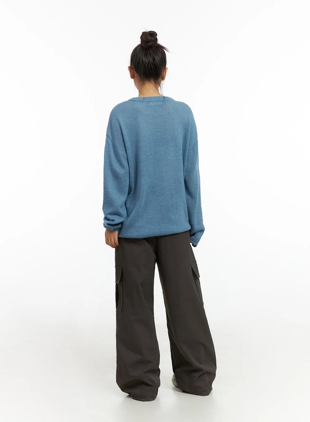 Cargo Pintuck Wide-Leg Pants IS402