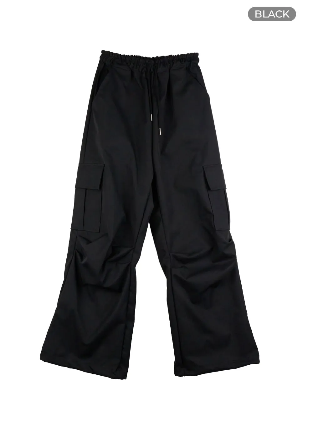 Cargo Pintuck Wide-Leg Pants IS402