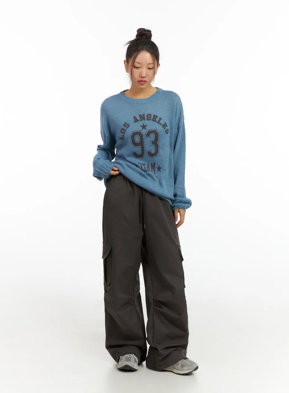 Cargo Pintuck Wide-Leg Pants IS402