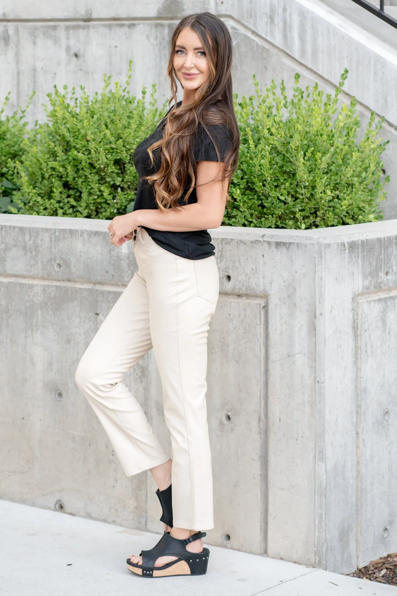 Charlotte High Rise Skinny Straight Pleater Pants