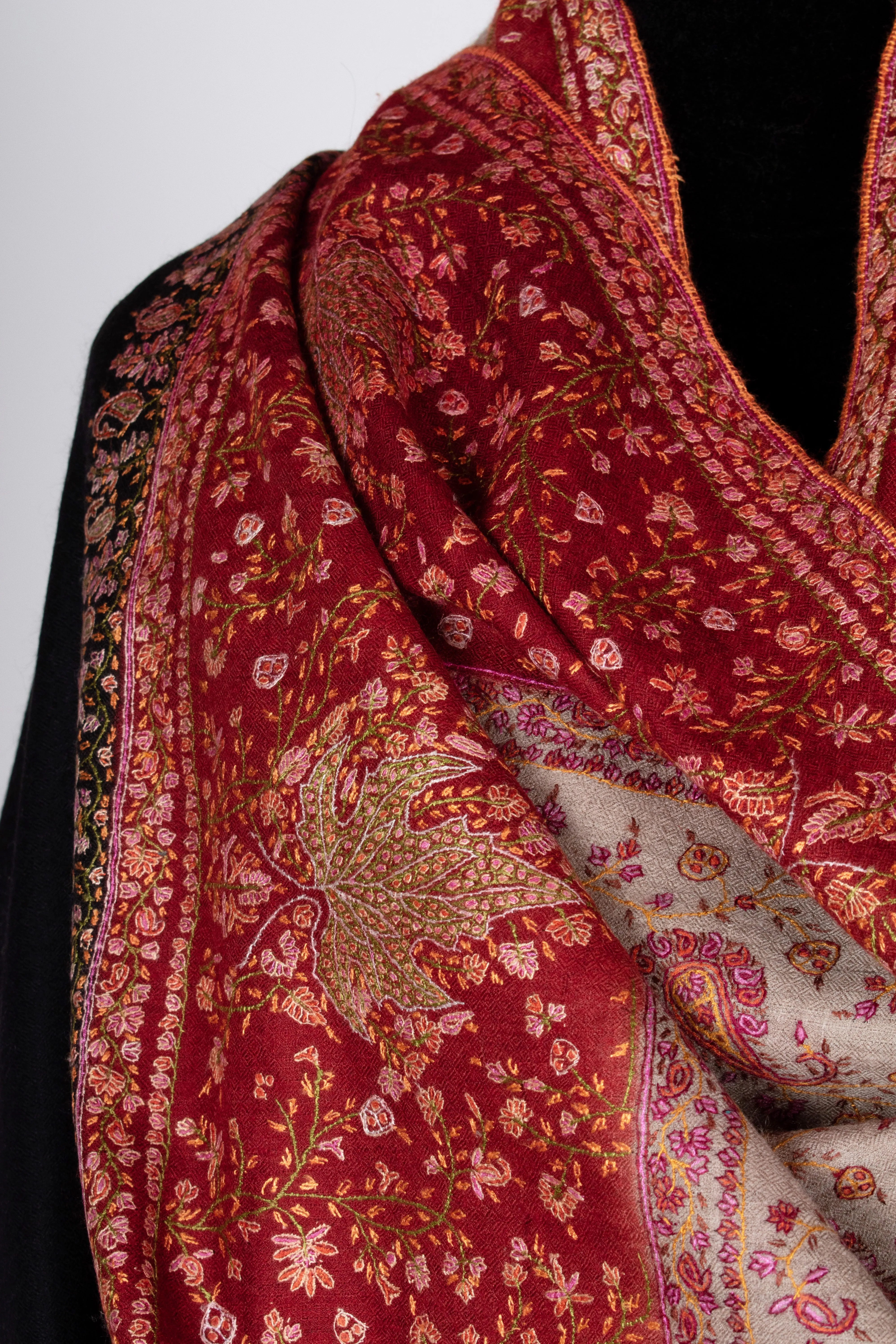 Chinar Jaali Bridal Wear Pashmina Shawl