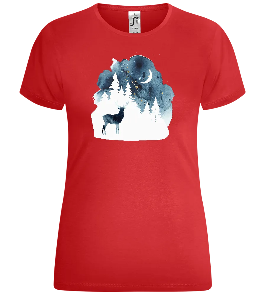 Christmas Night Watercolor Design - Comfort women's t-shirt