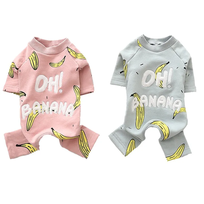 Cotton Pet Jumpsuit Banana