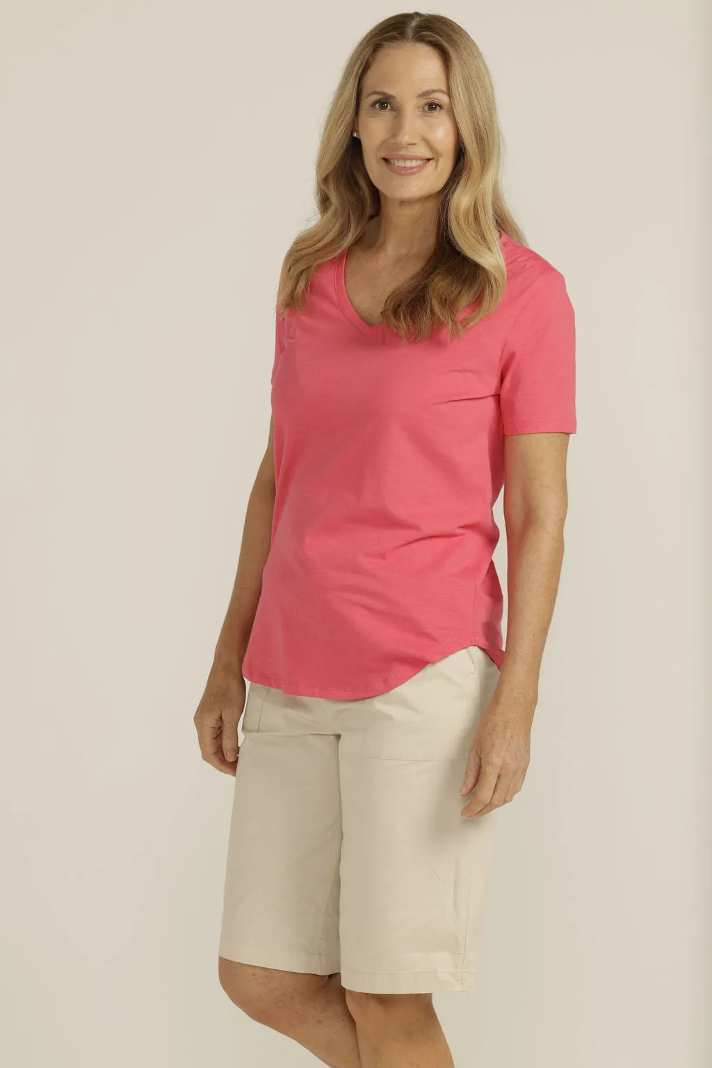 Cotton V Neck Tee Watermelon