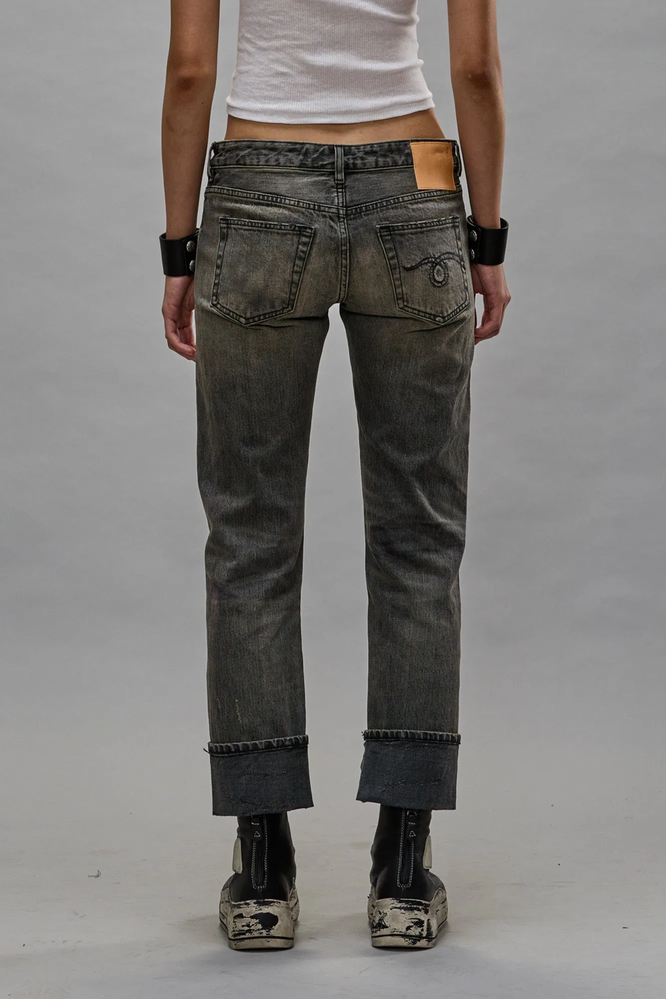 CUFFED BOY STRAIGHT - HAYNE SELVEDGE BLACK