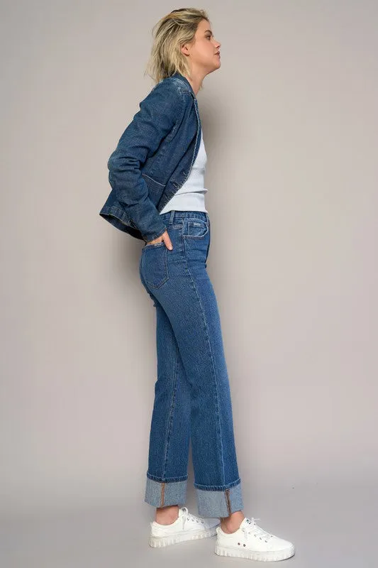 Cuffed Cropped High Rise Jeans *Online Only*