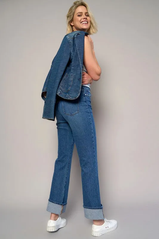 Cuffed Cropped High Rise Jeans *Online Only*