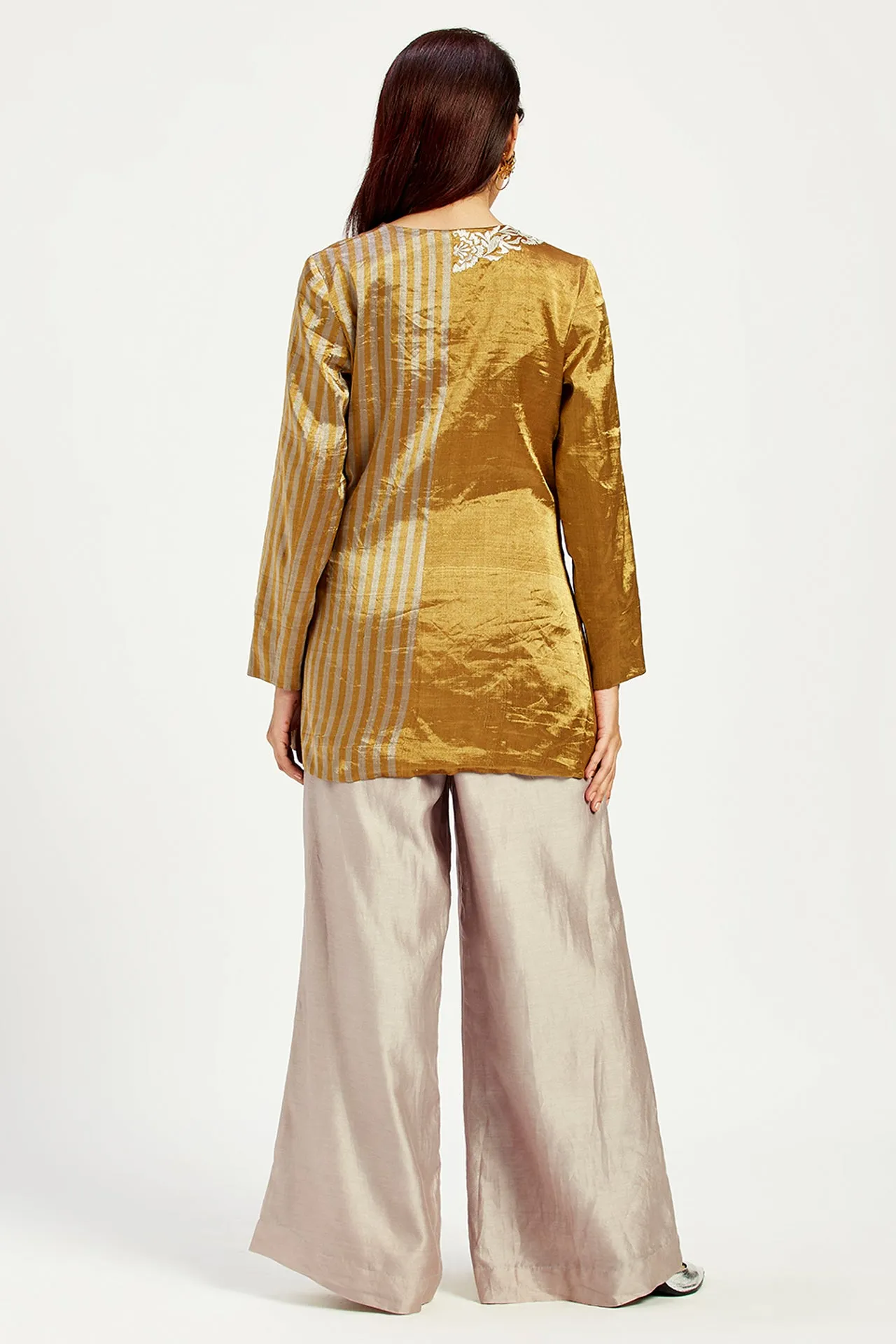 Cusco - Golden Bow Blazer   Wide Leg Pants