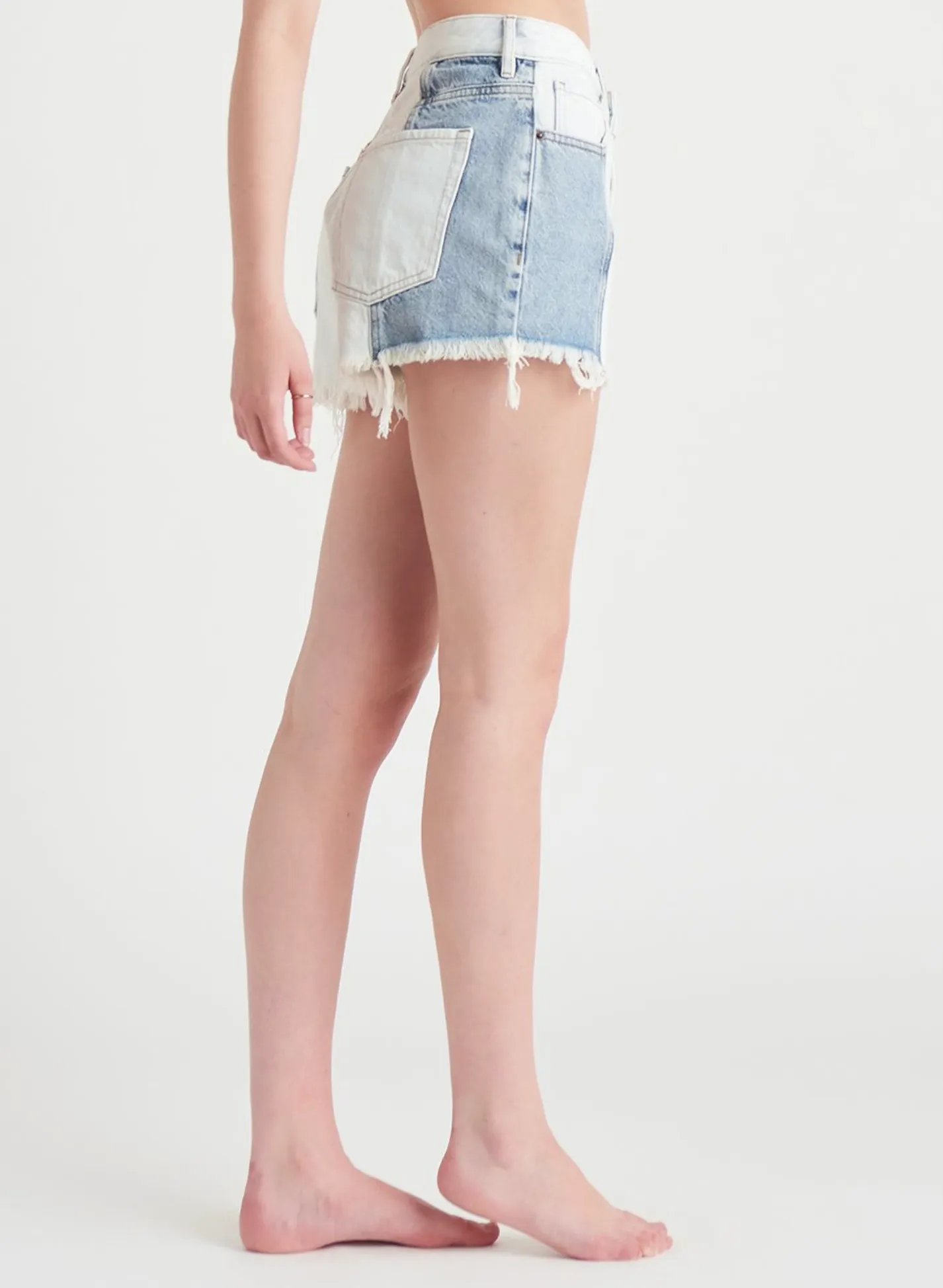 Dex Two Tone High Rise Denim Short