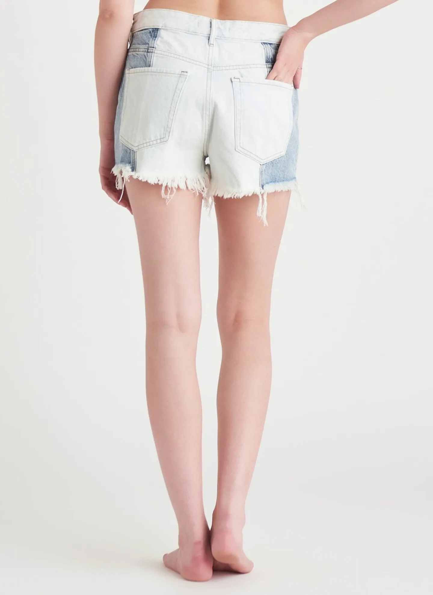 Dex Two Tone High Rise Denim Short