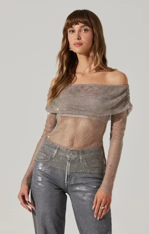 Diamante Top Nude Purple