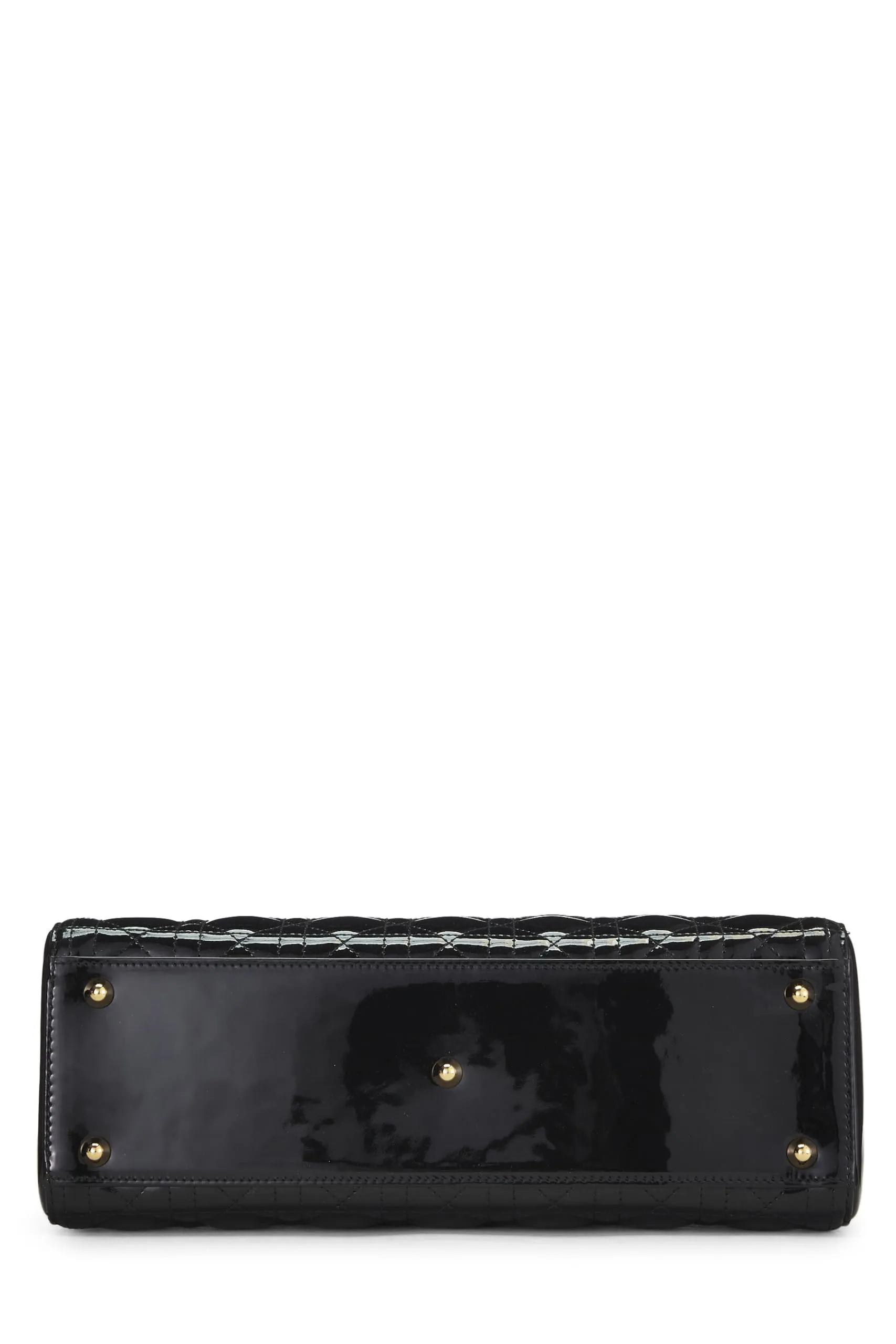 Dior,  Black Cannage Patent Leather Lady Dior Large, Black