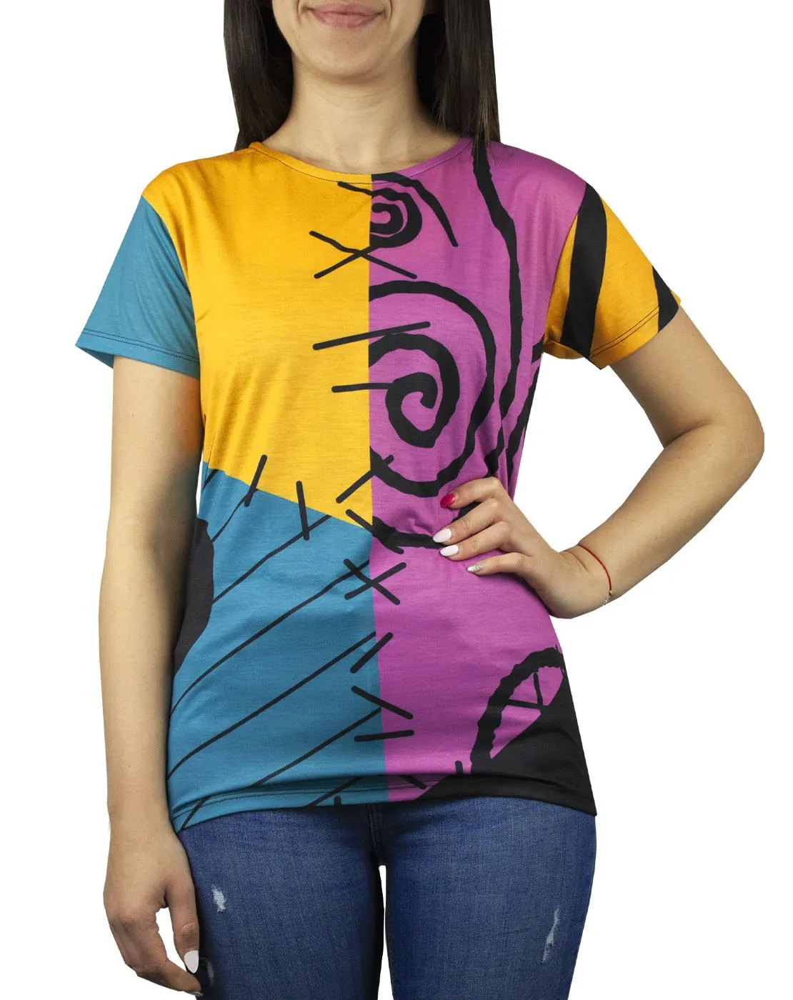 Disney The Nightmare Before Christmas Sally Cosplay Rag-Doll Costume T-Shirt