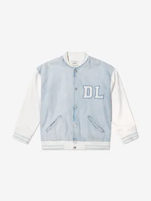 DL1961 Kids Denim Bomber Jacket in Blue