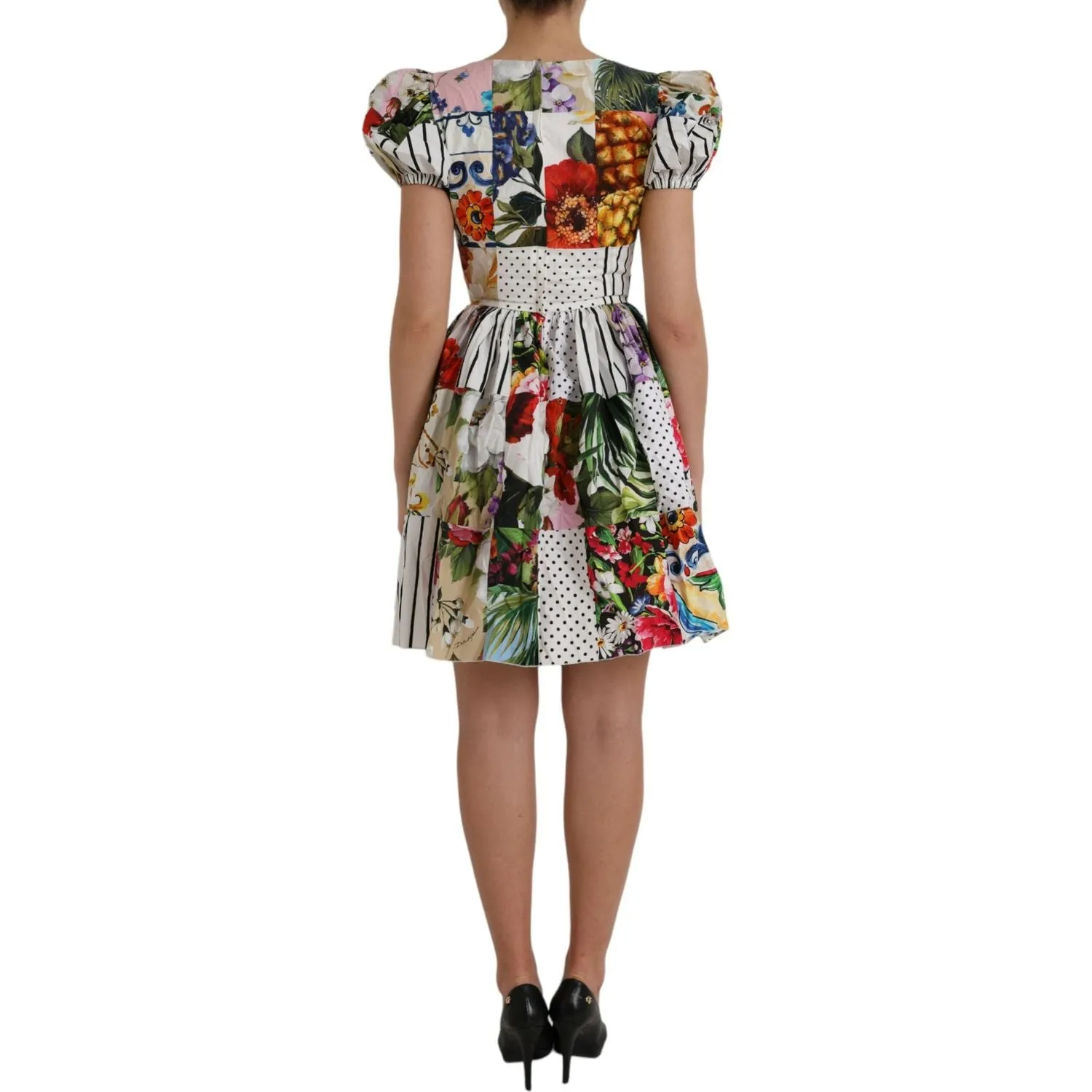 Dolce & Gabbana Multicolor Patchwork Cotton Aline Mini Dress