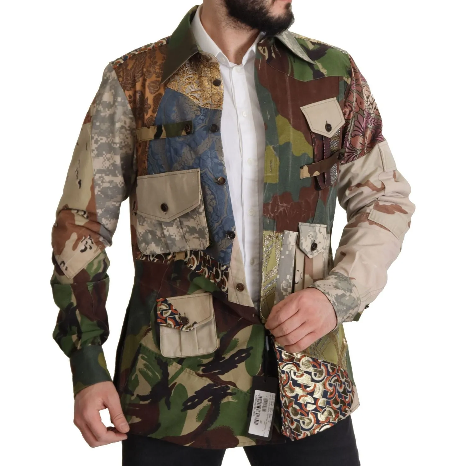 Dolce & Gabbana Patchwork Camouflage Casual Shirt