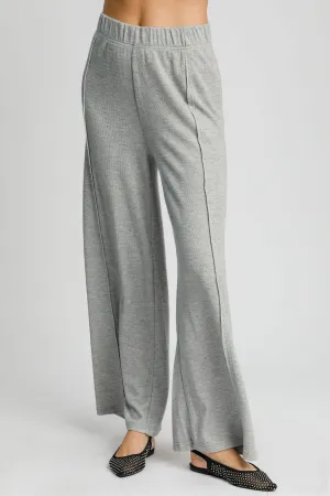 Elastic Waist Wide Leg Knit Pants