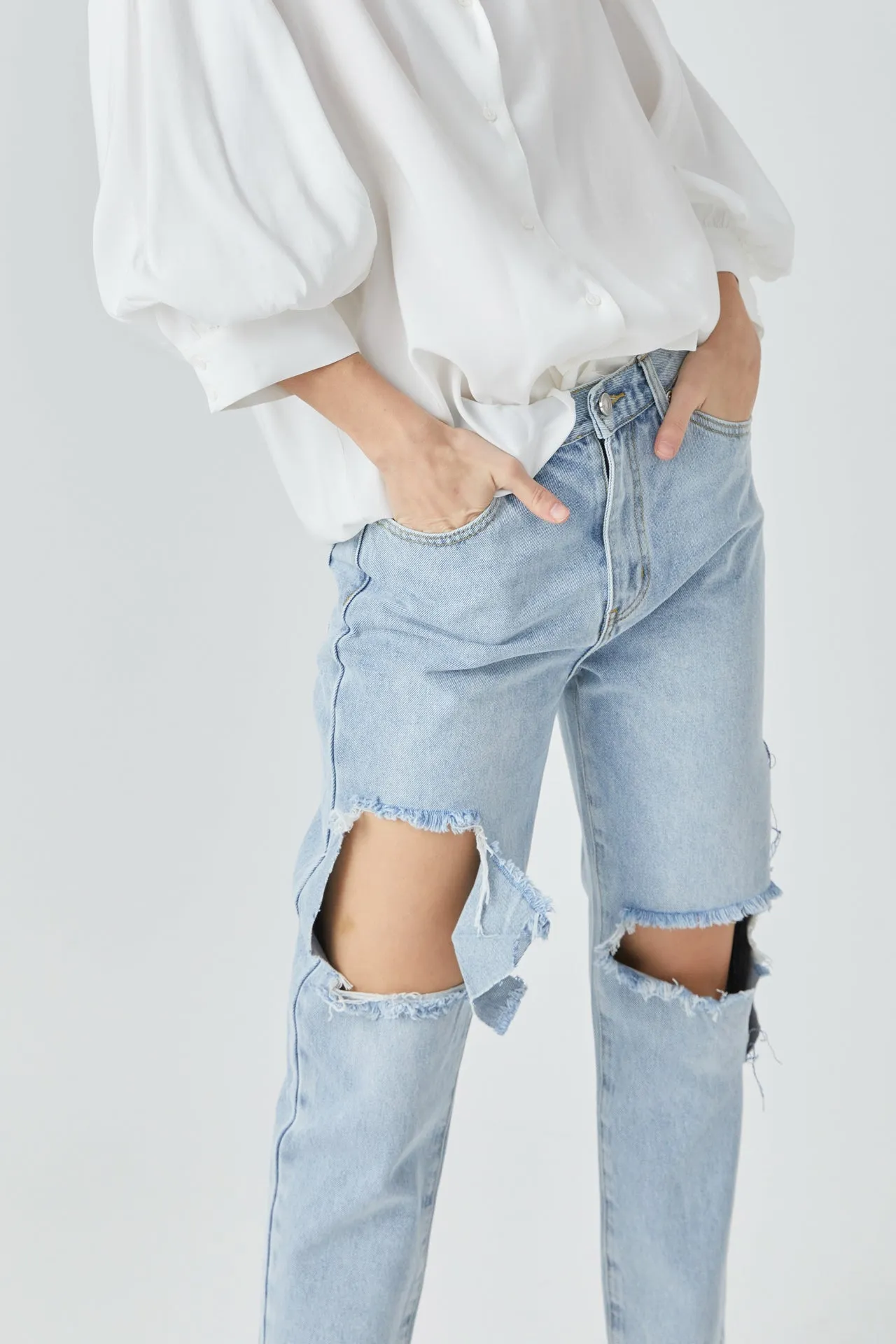 Endless Rose - Destroyed High Waisted Skinny Jeans