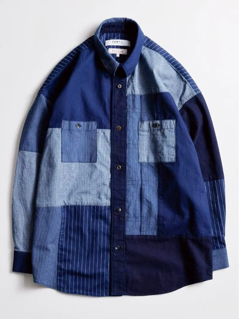 FDMTL Patchwork Shirt Dark Rinsed Indigo