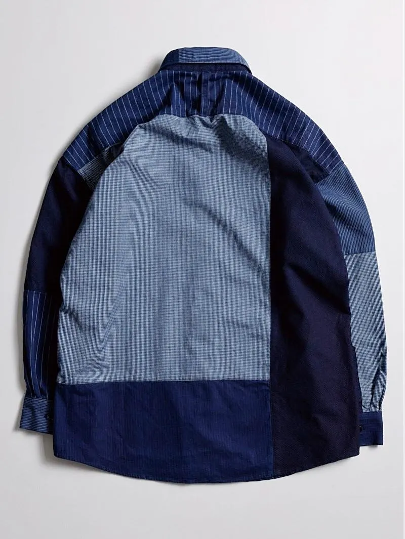 FDMTL Patchwork Shirt Dark Rinsed Indigo