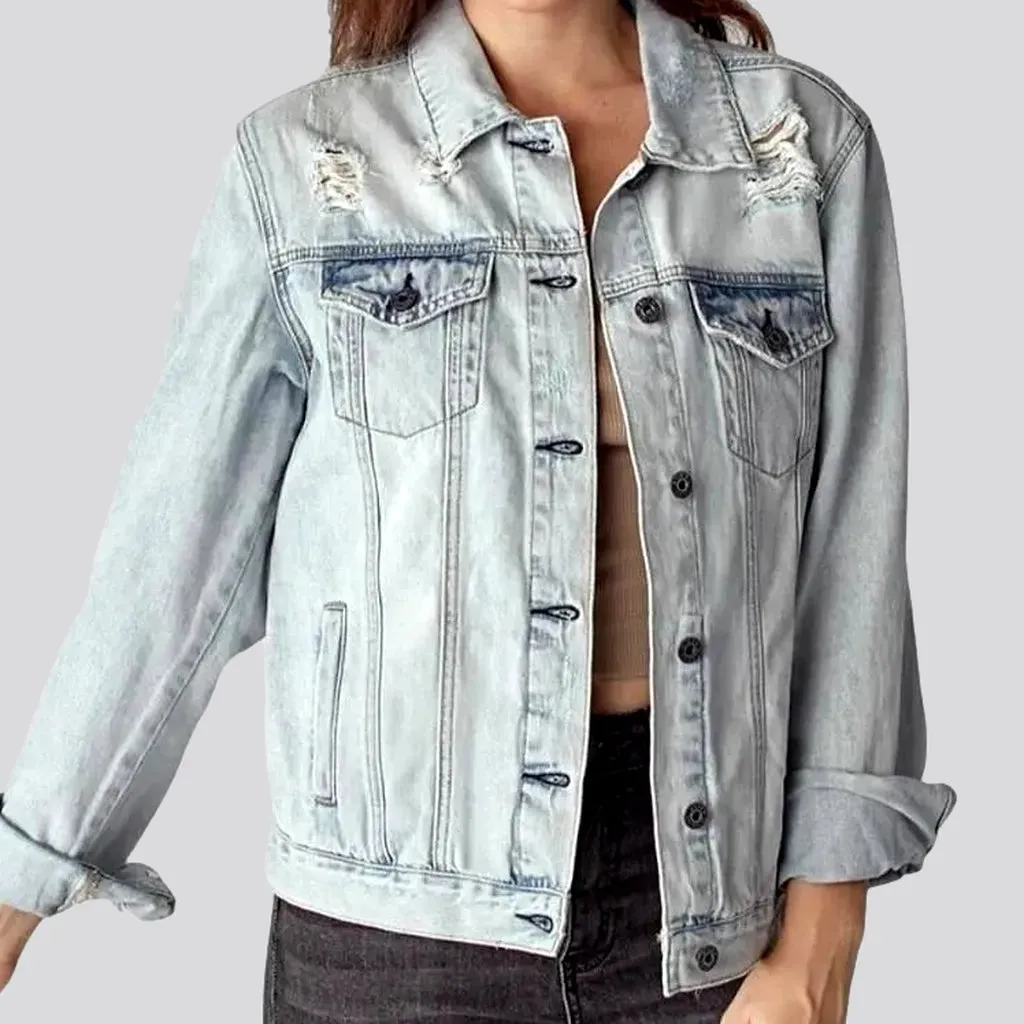 Grunge women's denim jacket