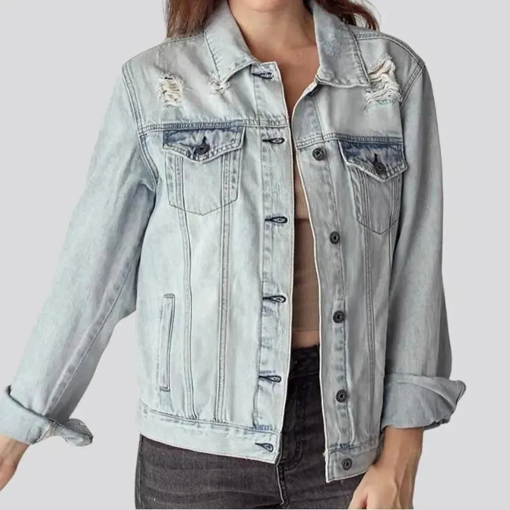 Grunge women's denim jacket