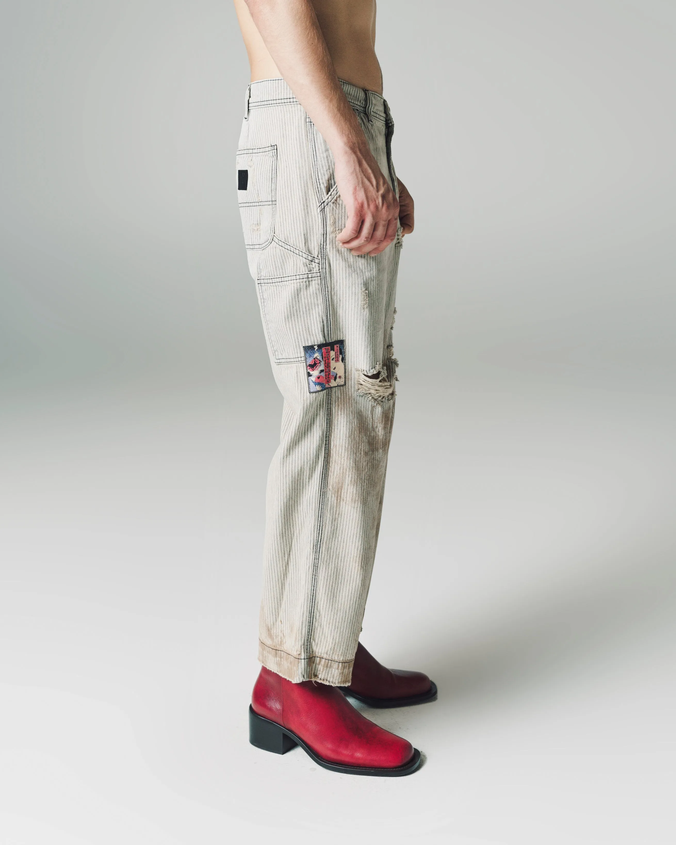 Hickory Stripe Shuji Version Paint Pants