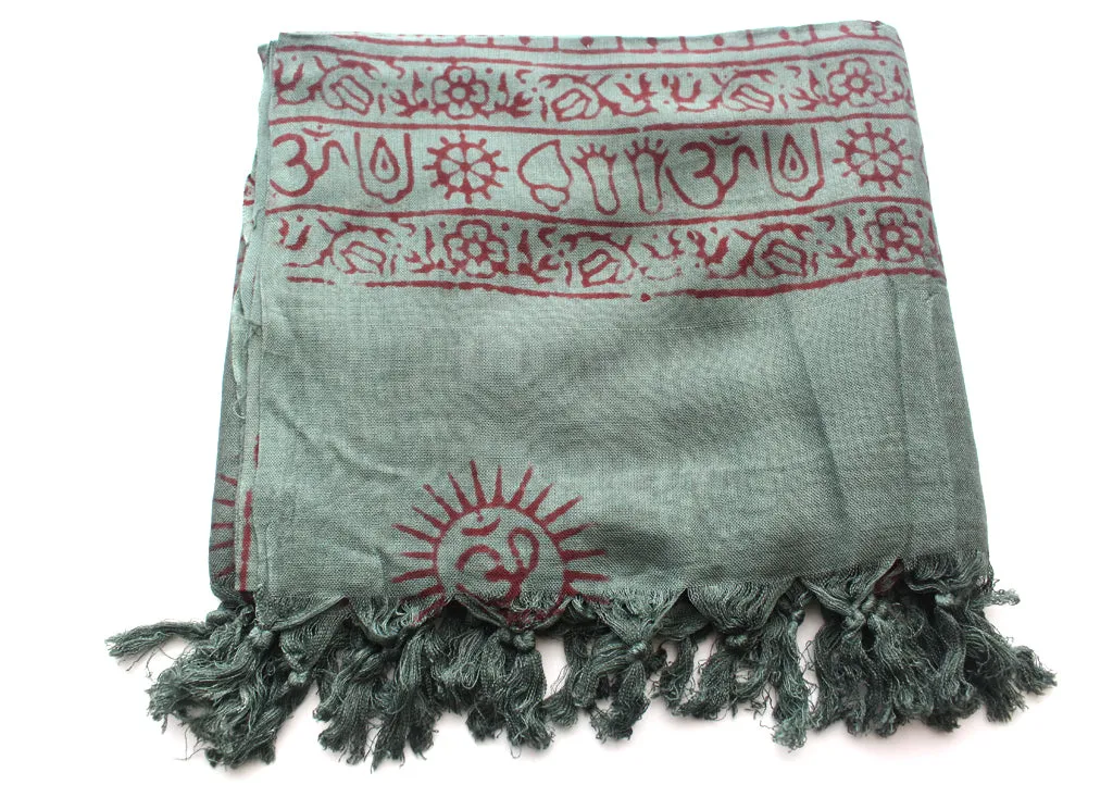 Hindu Dieties Lord Shiva and Ganesha Printed Cotton Prayer Summer Shawl/Wraps