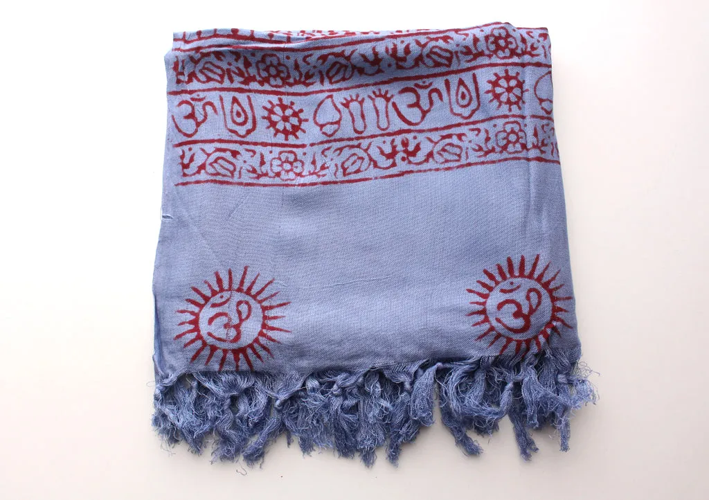 Hindu Dieties Lord Shiva and Ganesha Printed Cotton Prayer Summer Shawl/Wraps