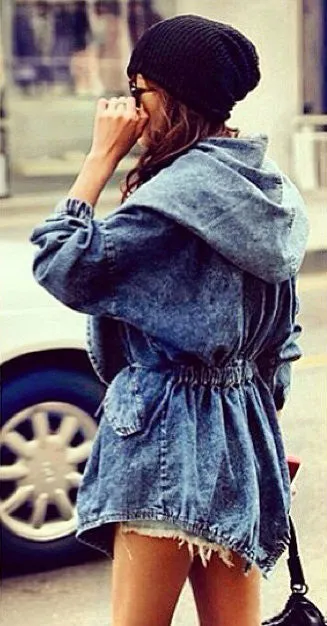 Hooded Denim Jacket