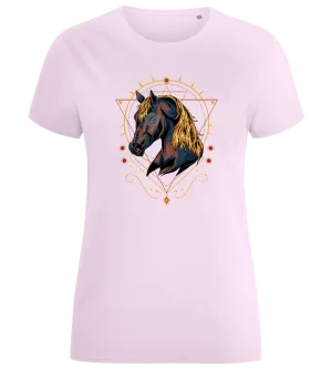 Horse with Lines Design - Comfort women's fitted t-shirt