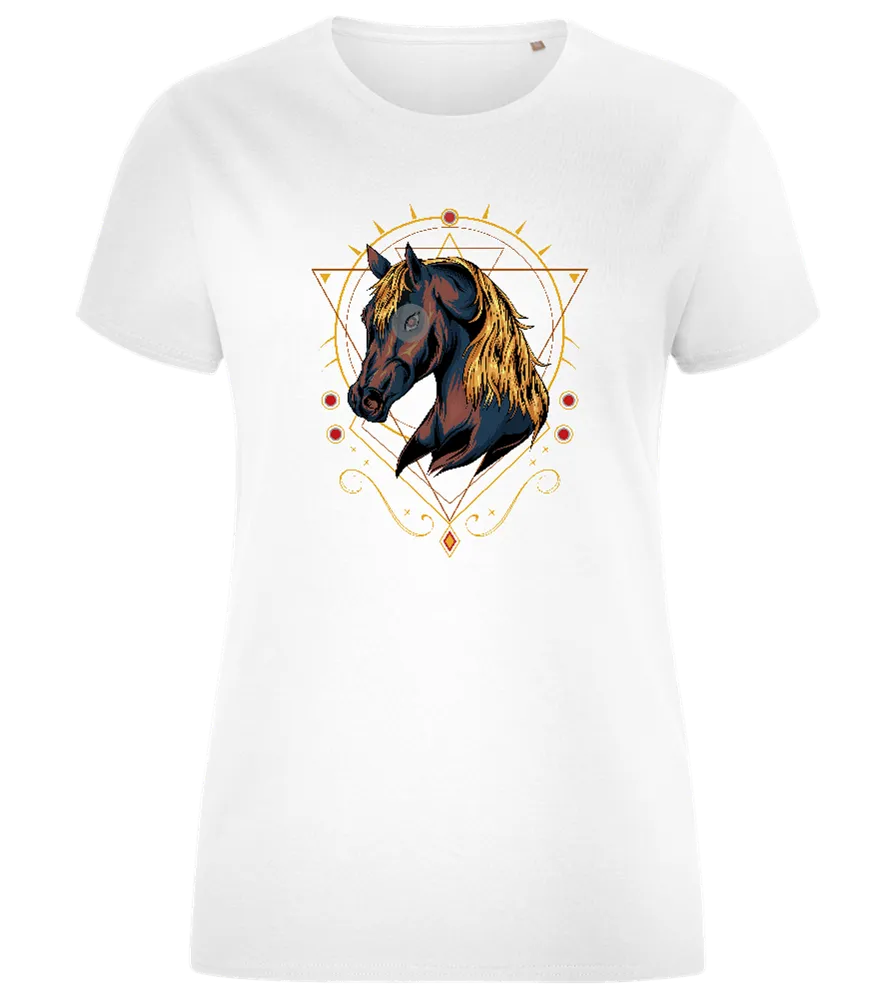 Horse with Lines Design - Comfort women's fitted t-shirt