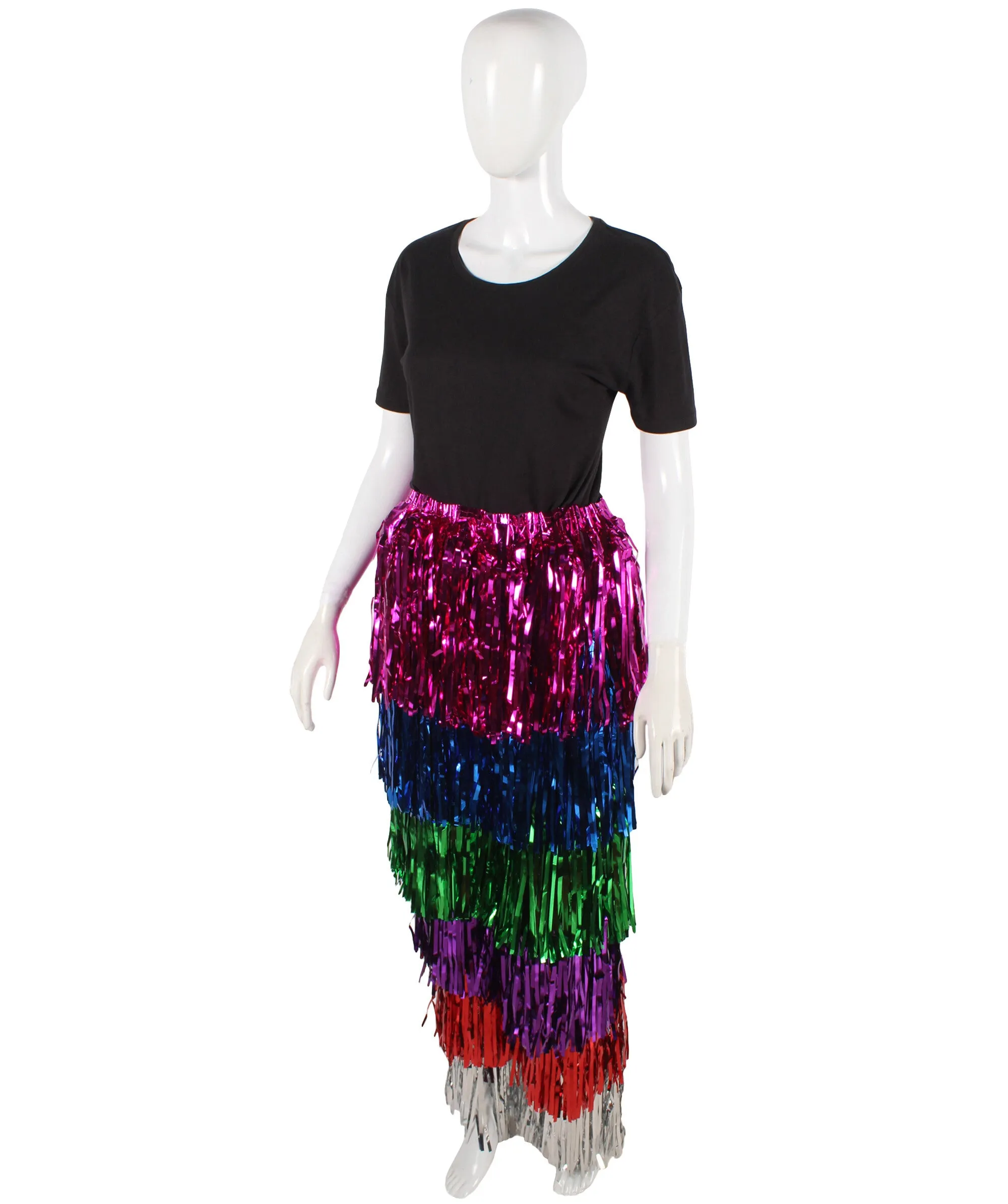 HPO Adult Women's Tinsel Wide Colorful Leg Pants, Perfect for Halloween, Tinsel Material