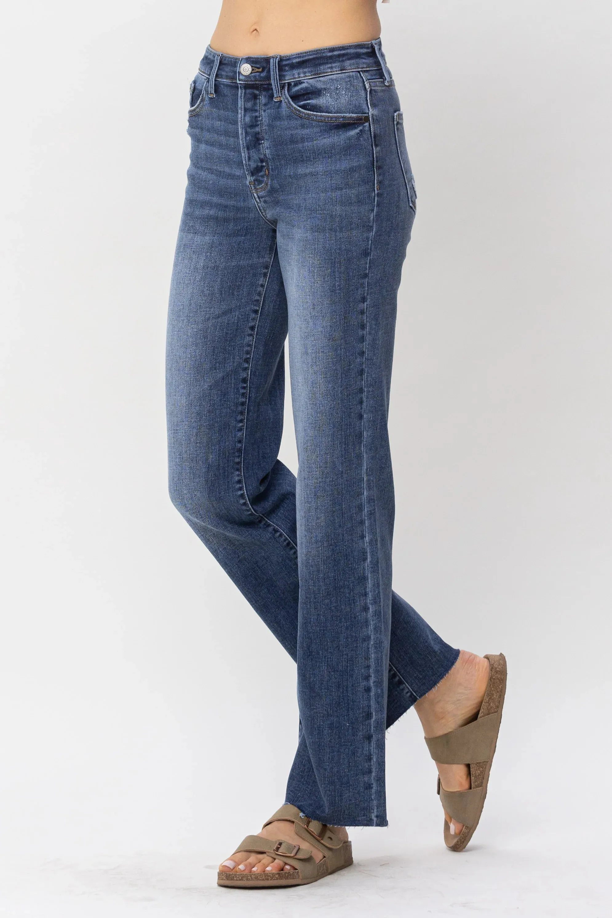 Judy Blue High Waist Hidden Button-Fly Straight Denim 82468