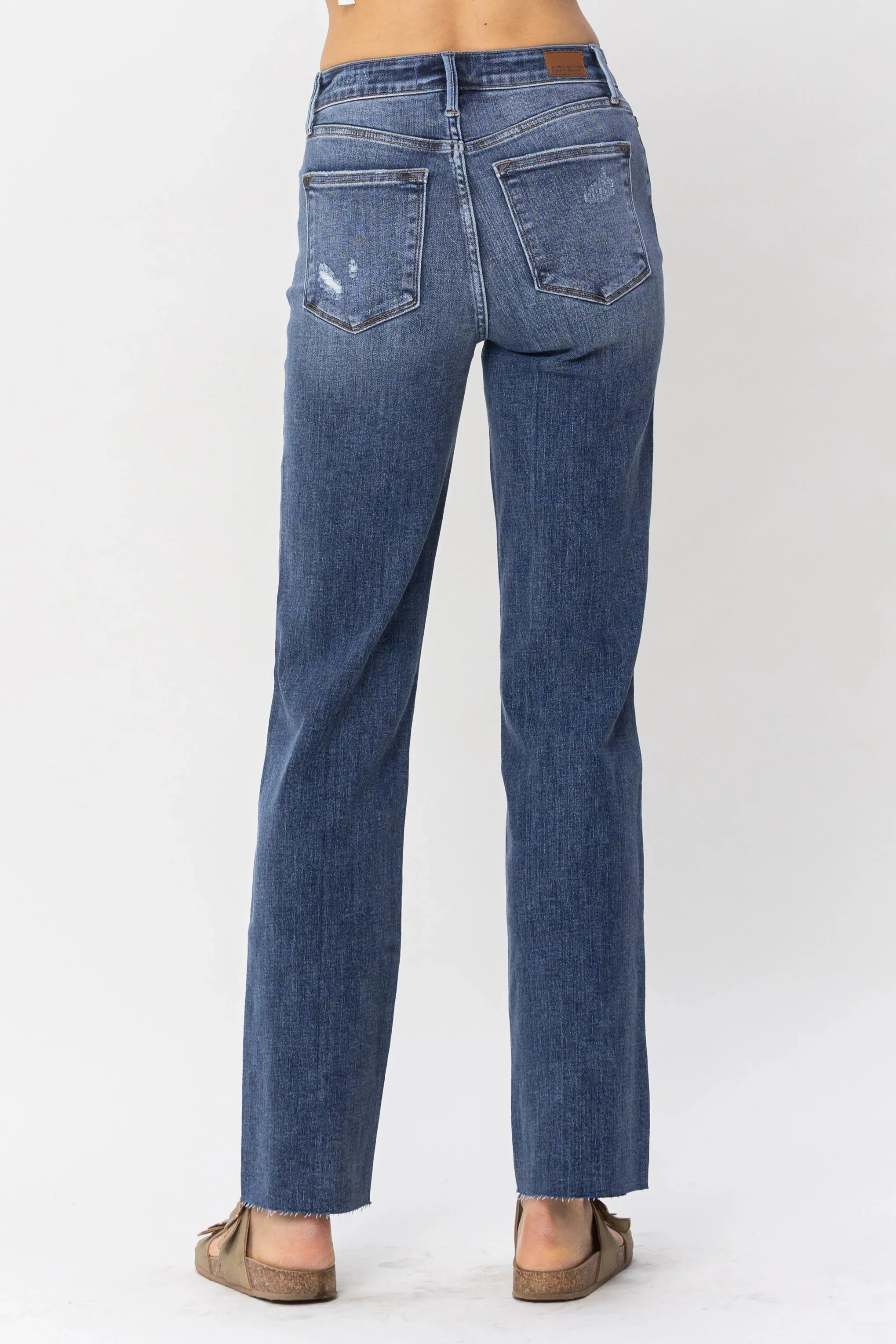 Judy Blue High Waist Hidden Button-Fly Straight Denim 82468