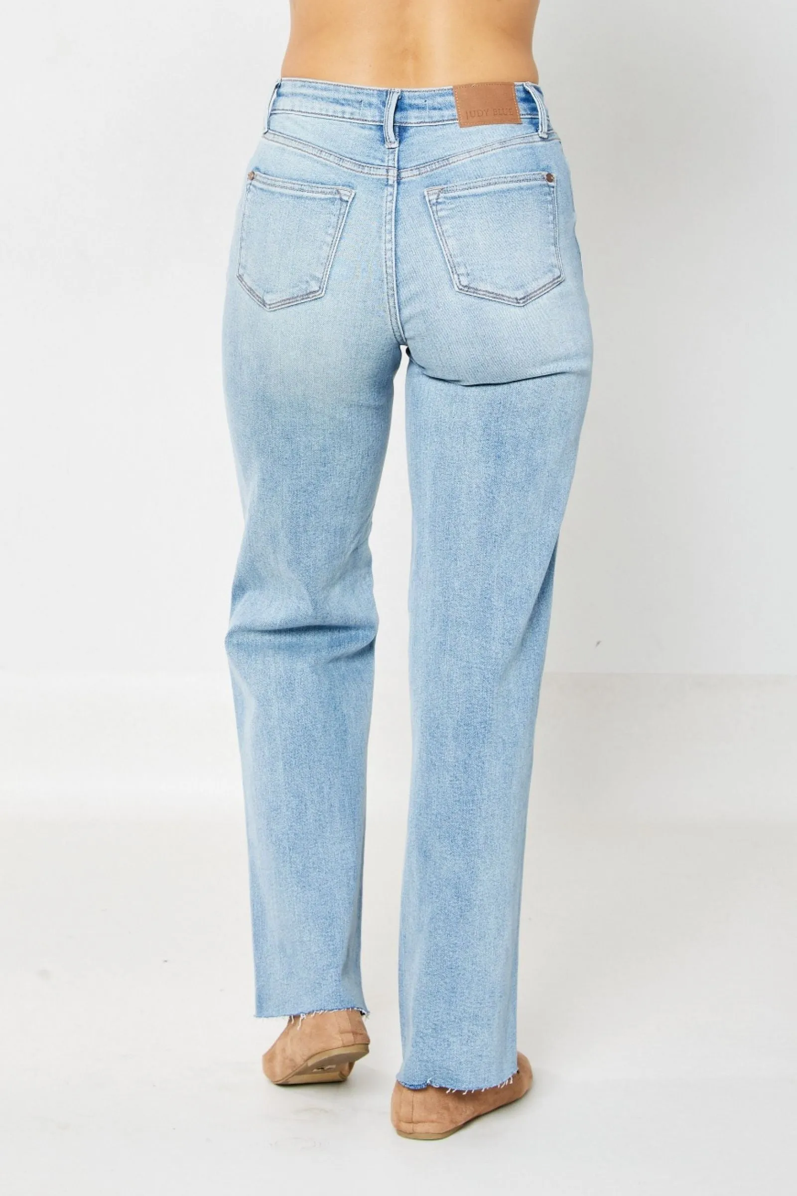 Judy Blue High Waist Rigid Magic Destroy 90's Rainbow Thread Straight Jeans 88671