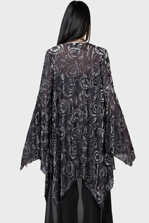 Killstar Flowering Fear Shawl Coverup Flowing Sheer